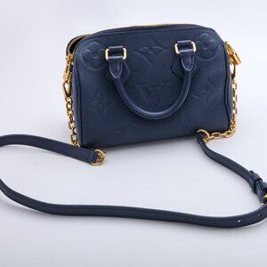 Louis Vuitton Speedy Blue Bandoulière Monogram Empreinte